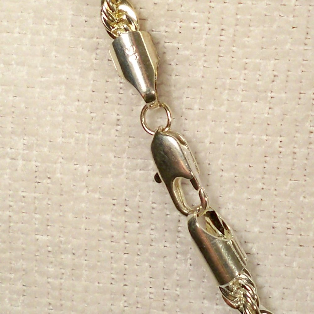 NEW Rope Chain GS Silver Necklace - Picture 4 of 6